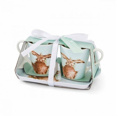 Hare mug and tray set