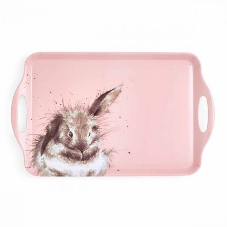 'Bathtime' rabbit large tray
