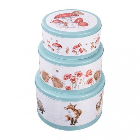 Country set animal cake tin nest