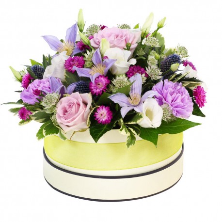 Moonlight Rose and Clematis Hat Box